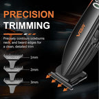 VGR 889T Professional Hair Trimmer for Men, 9000RPM High Speed Cordless Hair Clippers Beard Trimmer with Ceramic & DLC T Blade, Zero Gapped Barber Clippers with USB Charging Base, LED Display