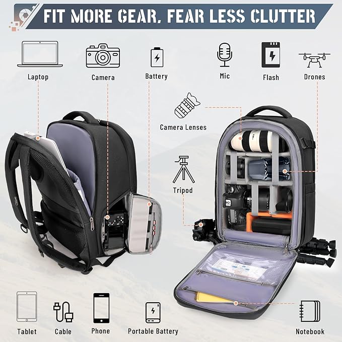 RAINSMORE Camera Backpack Hard Shell - Image 2