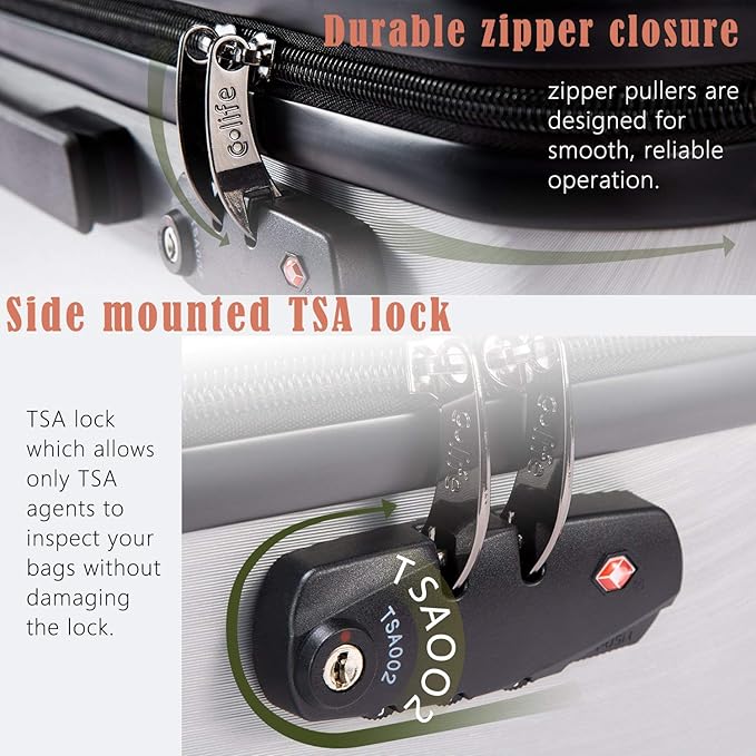 Coolife Luggage Suitcase PC+ABS - Image 5