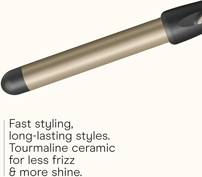 INFINITIPRO BY CONAIR Tourmaline Ceramic 1-Inch Curling Wand, 1-Inch Barrel Produces Flawless Waves, Hair Wand for Use on Short, Medium, and Long Hair, Dark Grey