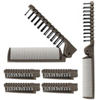 6PCS Travel Foldable Brush Comb Portable Hairbrush, Anti-Static Mini Pocket Hair Comb, Double Headed Hair Brush Hairdressing Tools Plastic Folding Hairbrush for Men Women (Coffee)