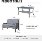 HOOOWOOO Patio Furniture Set, Outdoor High Back Loveseat Set, All Weather - Image 6