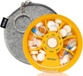 INVODA Weekly Pill Organizer 7 Compartment Rotating Pill Box by INVODA