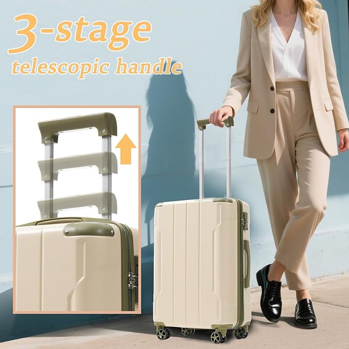Merax 24 Inch Expandable Checked Luggage, Hardshell ABS Medium Suitcase - Image 6