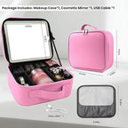 Travel Makeup Bag with LED Mirror and Light Travel Makeup Case Cosmetic - Image 8