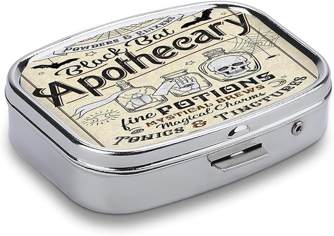 Metal 2 Compartment Pill Organizer Travel Friendly Portable Compact Pill Box - Image 2
