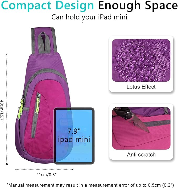 TITECOUGO Small Sling Bag, Lightweight Crossbody Backpack - Image 4