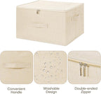 ANMINY Storage Bins with Zipper Lids 51.9 Qt Lidded Fabric Storage Boxes - Image 3