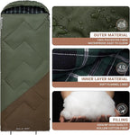KingCamp Sleeping Bag for Adults, Cold Weather & Warm XL Big and Tall Flannel - Image 6