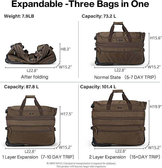 Hanke Large Expandable checked Luggage Suitcases - Image 2