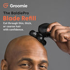 Groomie BaldiePro Cordless Bald Head Shavers for Men, Blade Refill - Waterproof Electric Head Shavers Replacement Head - Men's Rotary Head Razor for Bald Men for Smooth Shave
