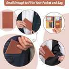 Genuine Leather Travel Passport Wallet, Slim RFID Blocking Holder - Image 6