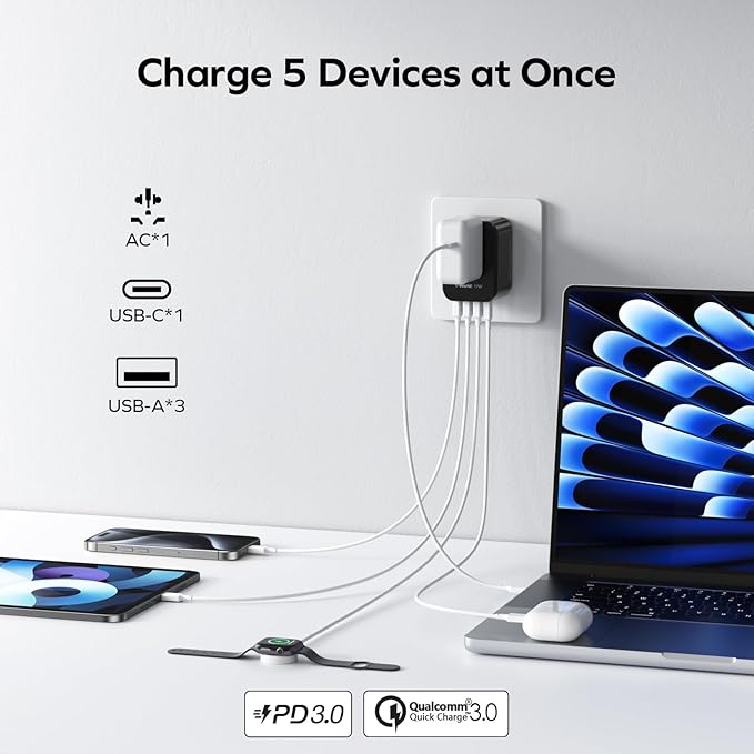 MOMAX European Travel Plug Adapter, Worldwide All in One Travel Adapter - Image 3