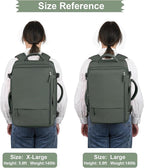 Hanples Women's Large 17.3 Inch Laptop Backpack, Olive Green, Waterproof - Image 9
