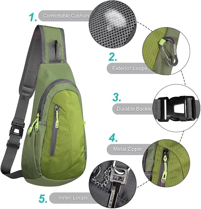 TITECOUGO Small Sling Bag, Lightweight Crossbody Backpack - Image 5