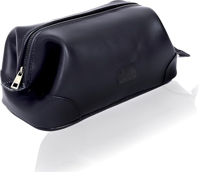 HLC Leather Toiletry Bag for Men Best Gift Premium Genuine Leather Dopp Kit - Image 6