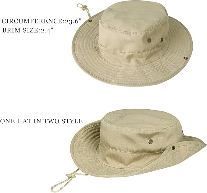 Sun Hats for Men Women Boonie Hat Foldable Fishing Hat UPF 50+ Bucket Hat for - Image 2