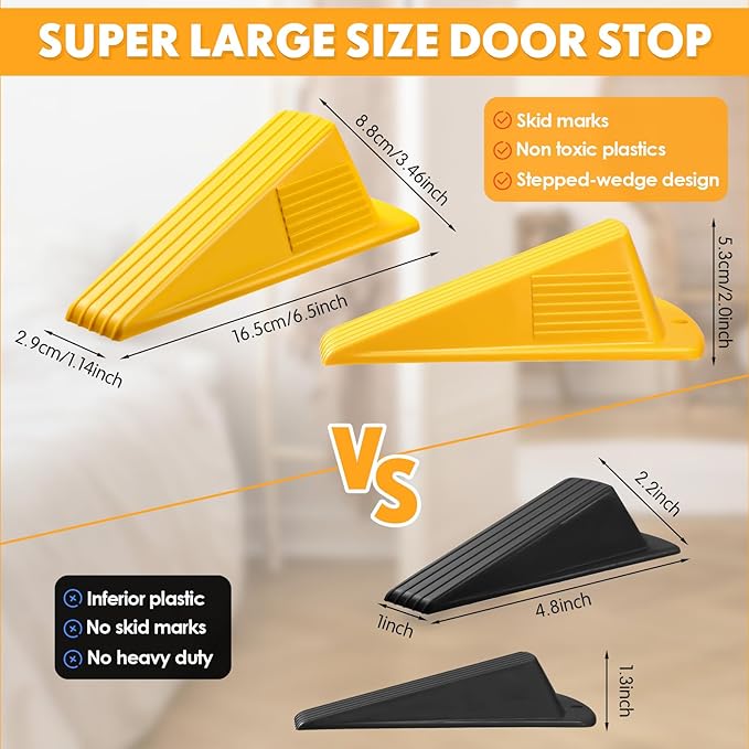 Frienda 2 Pcs Jumbo Door Stoppers Heavy Duty Door Stopper Tall up to 2inch Tall - Image 2