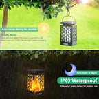 TomCare Solar Lights Upgraded Solar Lantern Flickering Flame Outdoor Hanging - Image 5