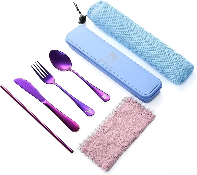 Boulder Bee | Travel Utensils Set | Reusable Camping Cutlery Set | Stainless - Image 7