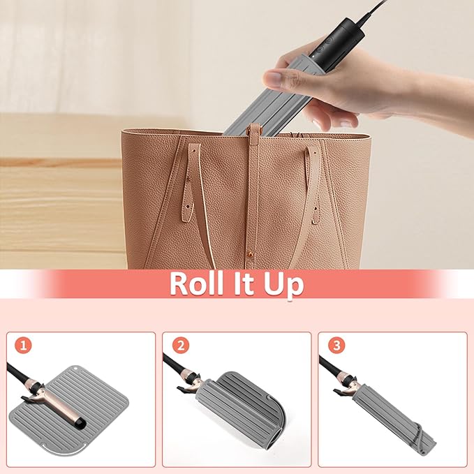 Quccefods Heat Resistant Mat Large Silicone Hot Hair Tools Holder for Curling Irons Flat Iron Hair Straightener Mat Portable Vanity Pad Accessories/Organizer