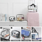 6Pcs Crystal Clear PVC Travel Toiletry Bag Kit - Image 4