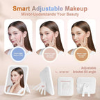 Travel Makeup Bag With 360° rotating LED Mirror, Waterproof cosmetic organizer - Image 2