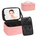 Makeup Bag With LED Mirror, Travel Makeup Bag With 3 Color Setting Light Up by Relavel