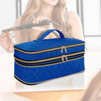 Hair Dryer Travel Carrying Case, Curling Iron Storage Bag, Slim Expandable Handheld Dual-Layer Travel Storage Bag for Dryer/Hair Tool Organizer/Style Organizer