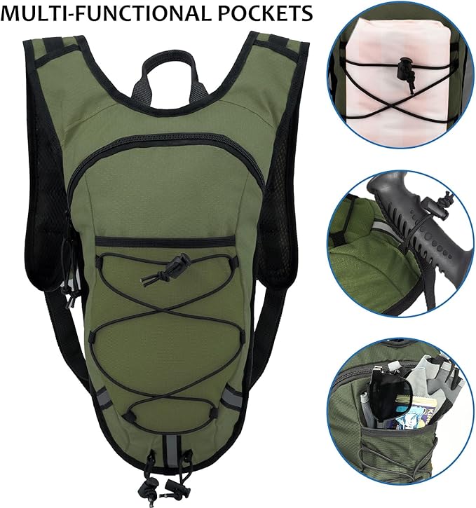 Lightweight Hydration Backpack 2L Water Bladder Pack - Image 3