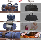 Wildroad 50L Travel Duffel Bag, Expandable Canvas Genuine Leather Duffle Bag - Image 7