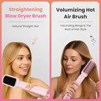 Blow Dryer Brush Set 5 in 1 with Curling Barrels, Volumizing Round & Straightening Brush, Hot Air Hair Styler Multi Styler for Blowouts, Travel Friendly, Pink – AURA LUXE