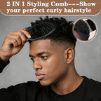 3 Pack Silicone Curling Hair Brush & Metal Afro Pick Hair Comb Set – Durable Washable Curl Sponge for Black Men, Natural Hair, Dreadlocks, Coils & 4C Afro HairStyling Tool
