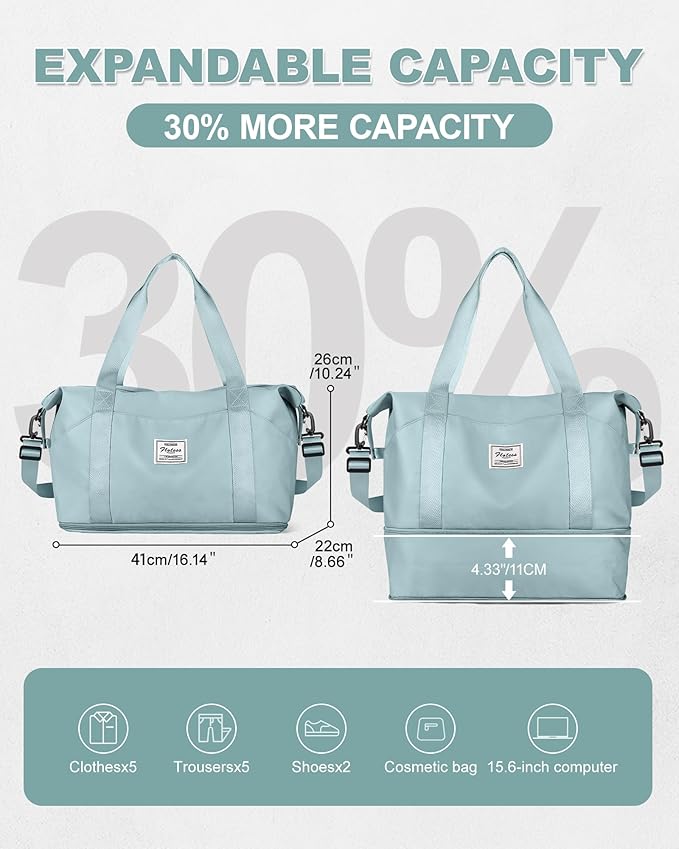 Travel Duffel Bag, Sports Tote Gym Bag, Shoulder Weekender Overnight Bag - Image 3