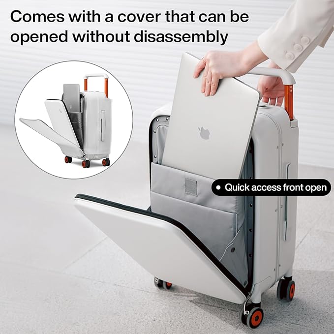 mixi Carry On Luggage Wide Handle Luxury Design Rolling Travel Suitcase PC - Image 4