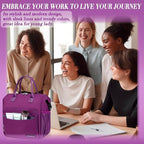 Purple Lunch Box for Women Insulated Lunch Bag Fits Bento Boxes, Snack and Foods - Image 3