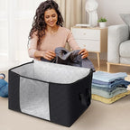 Fab totes 8 Pack Clothes Storage, Foldable Thick Fabric Blanket Storage Bags - Image 3