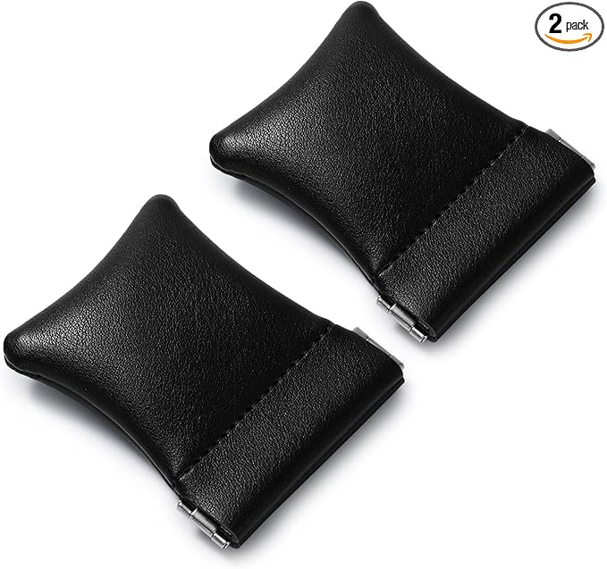2 Pack PU Leather Slim Engagement Wedding Ring Pouch Leather Jewelry Pouch by Woodten