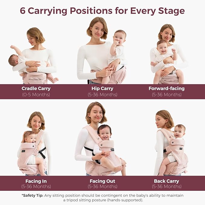 Momcozy Baby Carrier with Hip Seat, 2-in-1 Forward-Facing Carry - Image 3