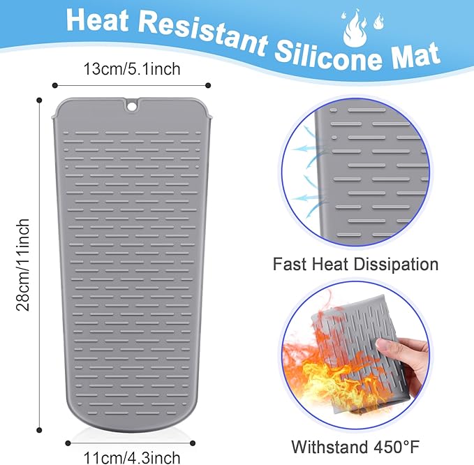 Shappy 2 Pcs Heat Resistant Hair Tools Bag Curling Iron Travel Case Cover Neoprene Flat Iron Holder Travel Case and Silicone Mat Pouch for Hot Hair Tools Storage Organizer(Flamingo Style)
