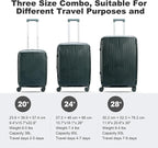 Nazhura Luggage Set, 3-Piece Hardside Suitcase Set, 20-inch Carry On, 28-inch - Image 2