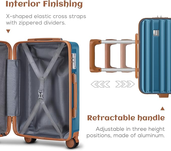 imiomo Luggage Sets 3 Piece, Expandable Hardside Suitcase Set - Image 3