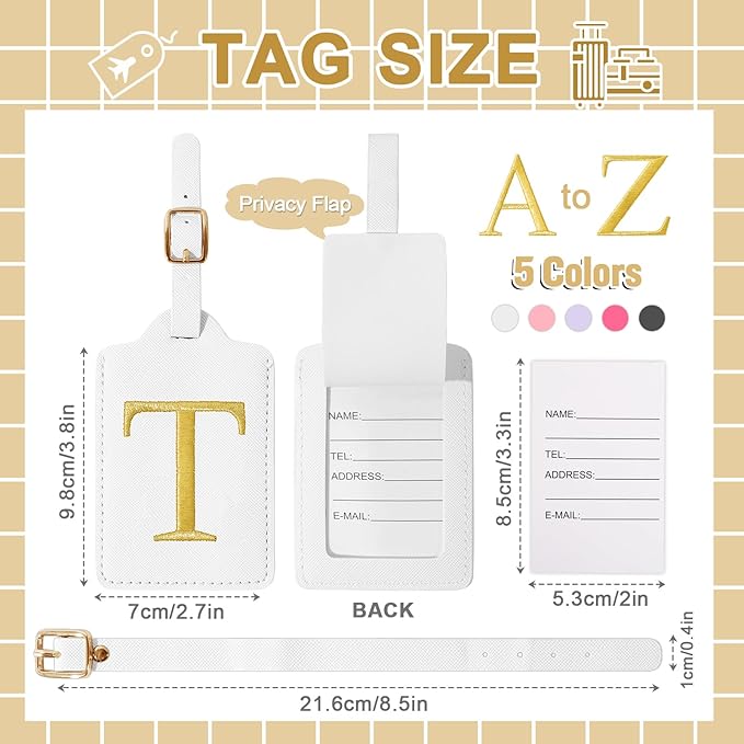 Personalized Initial Luggage Tags - Image 2