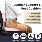 Coverado Car Seat Cushion and Lumbar Support Pillow One Piece, Memory Foam - Image 3