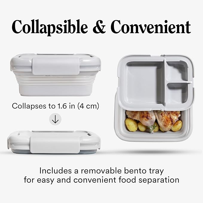 STOJO Collapsible Bento Box, Leak-Proof, Microwave & Dishwasher Safe, Premium - Image 2