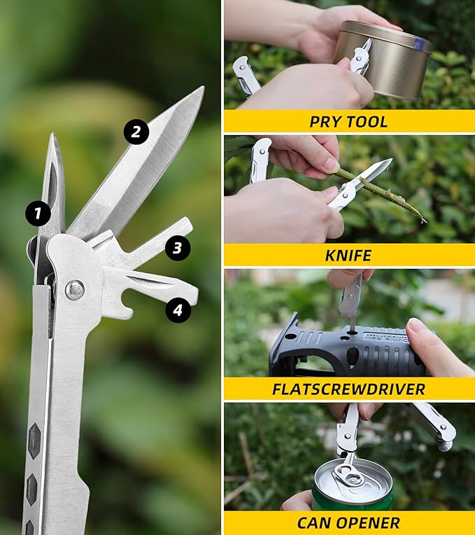 21-in-1 Multitools Needle Nose Pliers, Pocket Knife, Screwdriver, Bottle and - Image 4