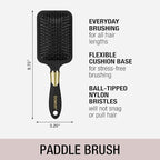 Conair Velvet Touch hairbrush set - Travel hair brush - suitable for curly or straight styles - features soft touch handle with bonus headband - Red/Black