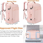Travel Laptop Backpack, 42L Carry on Luggage, Flight Approved Expandable - Image 2