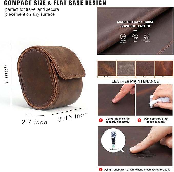 Longjet Watch Roll Travel Case for Men Portable Watches Organizer Box - Image 3