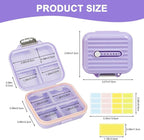 Travel Pill Organizer Box with Labels, 7 Compartments Portable Mini Pill Case - Image 2